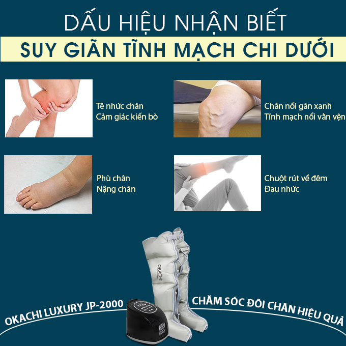 Máy nén ép trị liệu suy giãn tĩnh mạch Okachi Luxury 